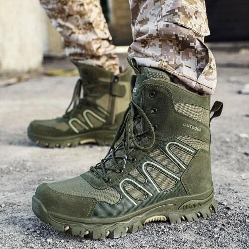 New Winter Military Boots Mens Outdoor Combat Boots High-Quality Special Forces Desert Boot High-Top Non-Slip Safety Work Shoes