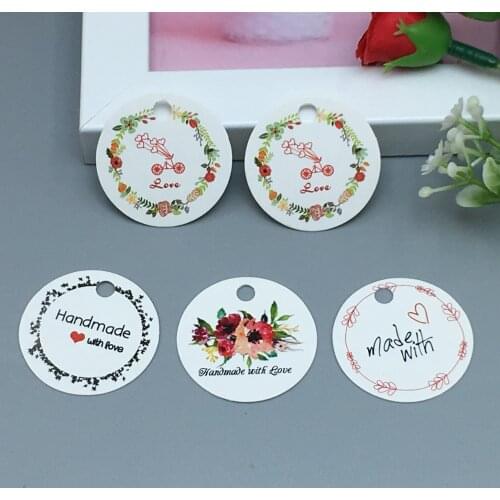 New design 500pcs/Lot Kraft Small Hang Tag Cards diamater 3cm Handmade Gift Price Decoration Labels For Jewelry/Packing Boxes