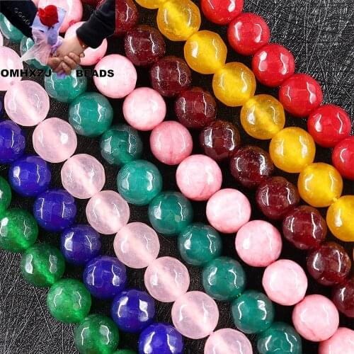 OMH Z96 10mm Polished Color Jewelry DIY Making Bracelet Necklace Christmas Gift Round Agate Quartzite Jade Loose Spacer Beads