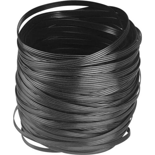 Flat PE Rattan Plastic Wicker for Chair Recliner Coffee Table Rattan Furniture Repair (Four Lines/Black/8 x 1.2mm)