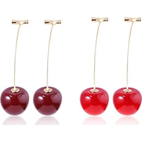 Anime JoJos Bizarre Adventure Cosplay Earrings Kakyoin Noriaki Cherry Pierre Polnareff Heart Earrings for Women Men Jewelry