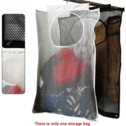 Bedroom Mesh Over Door Storage Bag Cleaning Space Saving Folding Hanging Dirty Clothes Bathroom Home Basket Laundry Hamper