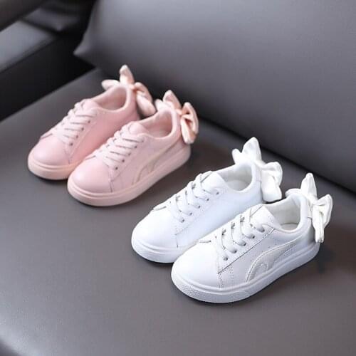 New Spring Kids Shoes For Girls Leather Big Bow-knot Girls Princess Shoes Soft Bottom Cute Fashion Toddler Baby Shoes Size 21-30
