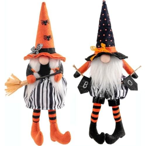 2pcs Halloween Rudolph Ornament Striped Scandinavian Rudolph Tomte Home Party Decoration ValentineS Day Gift