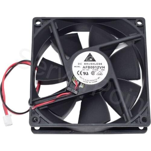 Well Tested Cooling Fan AFB0912VH DC12V 0.60A 9CM 9025 2 Pins Replace For AUB0912VH 9225 DC12V 0.60A 2-wire