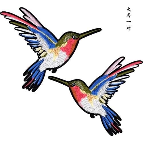 GUGUTREE embroidery big Alcedo patches bird patches badges applique patches for clothing ZK-114