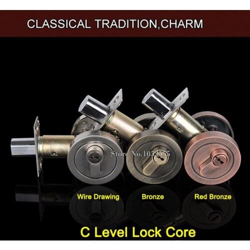 High Quality Zinc Alloy Brass Lock Cylinder Single Open/Double Open Deadbolt Door Lock Safety Guard Dead Bolt With Keys K103