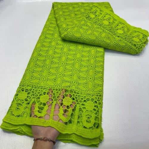 Green African Guipure Cord Lace Fabric 2021 High Quality Lace Latest Nigerian French Cord Lace Fabrics For Dress Sewing J4730
