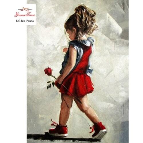 Golden panno Full square diamond DIY diamond painting mosaic diamond embroidered rose girl decoration home decoration