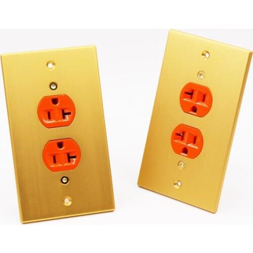 1set AC Power Duple Receptacles Wall Outlet Cover Aluminum Panel Plate