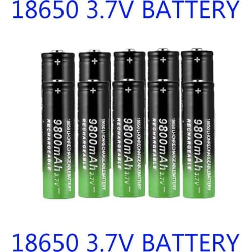 10pcs 18650 Battery High Quality 9800mAh 3.7V 18650 Li-ion batteries Rechargeable Battery For Flashlight Torch + Free Delivery