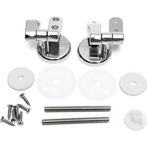 2Pcs Seat Toilet Kit Bathroom Seat Toilet Chrome Zinc Alloy Hinges Screws Fitting Accessories