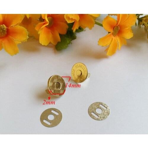 25Sets 14mm Glod Plated Color Thin Magnetic Snaps Bag Purse Clasp Metal Button Fastener Sewing Craft