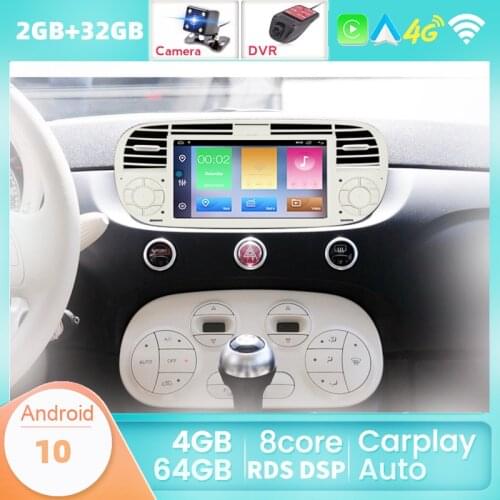 Android 10.0 Car Radio For FIAT 500 2007 2008 2009 2010 2011 -2016 GPS Android AUTO Stereo Navigation With Wifi Have BT
