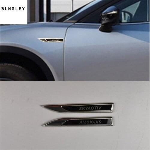 Free shipping 2pcs/lot stainless steel both sides Fender decoration cover for Mazda 2 3 6 CX-3 CX-5 CX-7 CX-30 car accessories