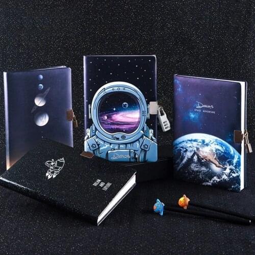 Cute Password A5 Notebook With Lock Writing Pads Lockable Diary Notepad Binder School Student Gift Box