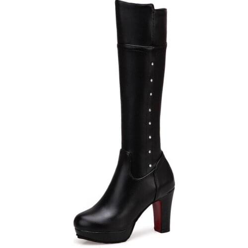 Big Size 9 10 11 12 boots women woman winter boots women women shoes botas Side zipper waterproof table with thick bottom