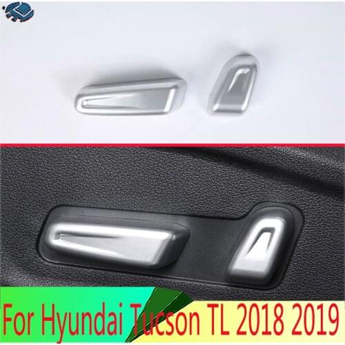 For Hyundai ix35 2018 2019 ABS Chrome Interior Inner Seat Adjustment Switch Knob Button Cover Trim