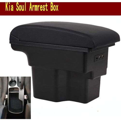 For kia Soul armrest box central Store content Storage box with kia Sauer rio armrest box USB interface