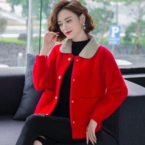 Elegant Fashion Women Spring Autumn Wool Coat Solid Plus size Ladies Short Outwear Loose Long sleeve Casual Tops Female Jacket