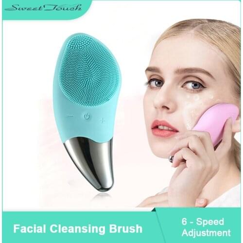 Electric Facial Cleansing Brush Silicone Face Massager Cleansing Brush Electric Facial Cleanser Massage Tool Face Cleanser Brush