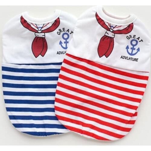 Navy Style Dog vest tee Shirt Summer Small Ropa Perro Chihuahua Cute Puppy Tshirt Teddy Camisole Pet roupa Clothes nba jersey