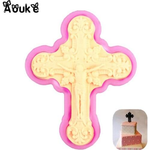 Christ Jesus Crosses Chocolate Cake Molds Biscuits Mold Fondant Silicone Mould DIY Baking Decoration Tools Kitchen Accessories