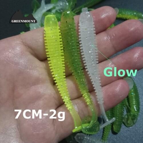 5piece 7cmX2g swing soft worm fishing lure fly-fish