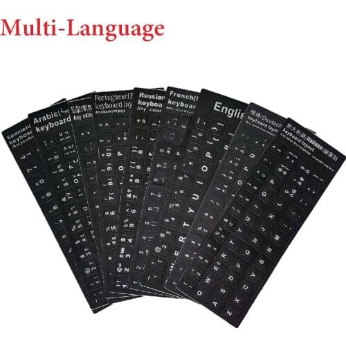 Russian French English Arabic Spanish Portuguese Hebrew Keyboard Stickers Letter Alphabet Layout Sticker For Laptop Desktop PC