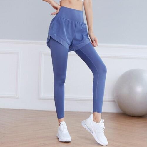 New Women 2 in 1 Gym Yoga Pants High-waist Workout Running Tights Breathable Outdoor Fitness Training Jogging Sports Leggings