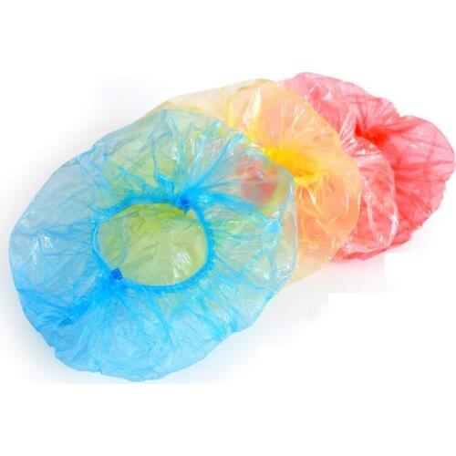Disposable Hat Hotel One-Off Elastic Shower Bathing Cap Clear Hair Salon Waterproof Shower Hats LX6694