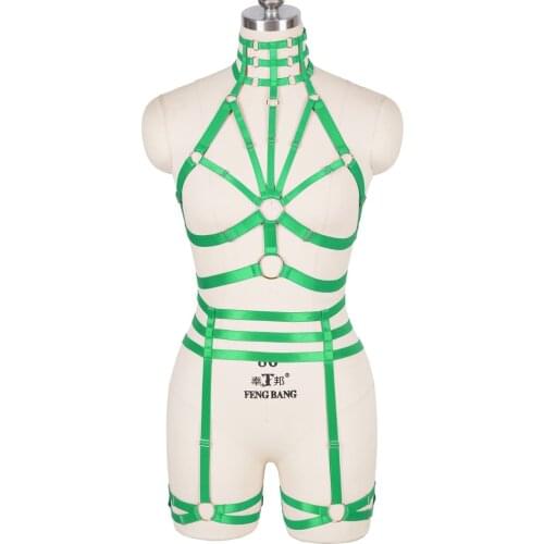 Suspender Belt Harajuku Bondage Harness Fashion Sexy Lingerie Collar Accessories Thigh Garters Pole Dance Rave Clothing Waist