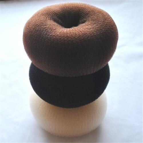DIY Best Hair Donut Black/Brown/Beige 3 Colore 8cm Pure Nylon Hair Bun Maker Easy To Use Hair Accessories HA001
