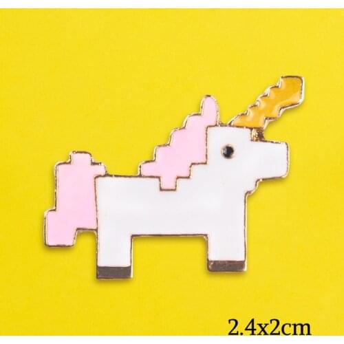 Creativity Unicorn Cartoon Metal Badge Pins Cute Backpack Animal Badges For Clothes Jacket T-shirt Cartoon Animal Accessories F