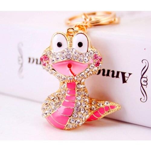Creative cute zodiac snake keychain oil drop craft keychain small gift cartoon animal metal pendant keychain