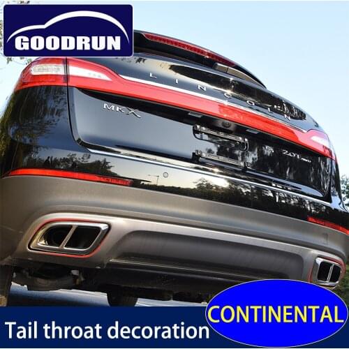 Tail Throat Decoration For Lincoln CONTINENTAL Car Rear Exhaust Muffler Stick Cover Trims Stainless Steel Exterior Accessories