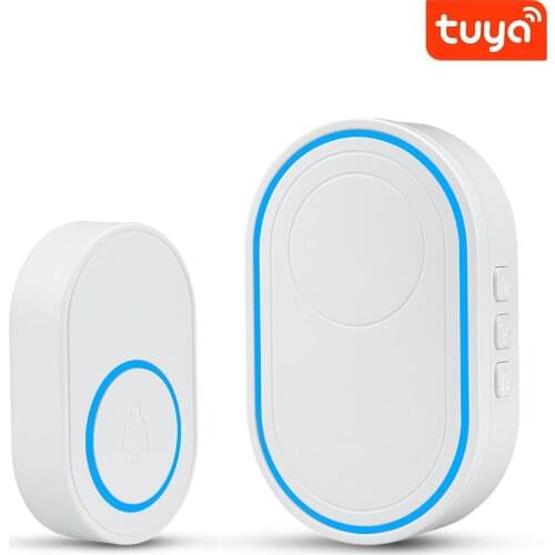 WIFI 433MHz Smart Wireless Doorbell Welcome visitor Support Tuya APP Home Security Burglar Alarm System LED light 58 Ring Songs