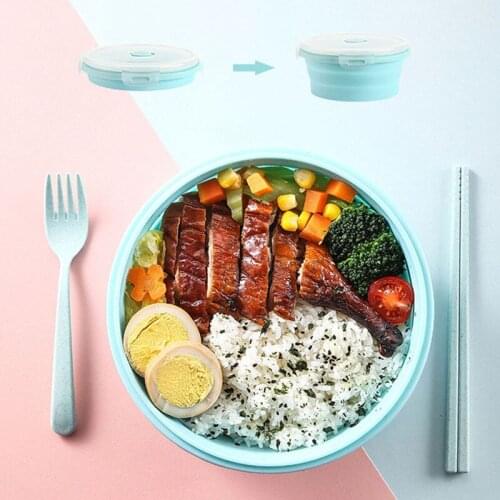 4 Sizes Silicone Collapsible Lunch Box Food Container Portable Picnic Camping Outdoor Bento Bowl Tableware New Bento-box Eco-Fri