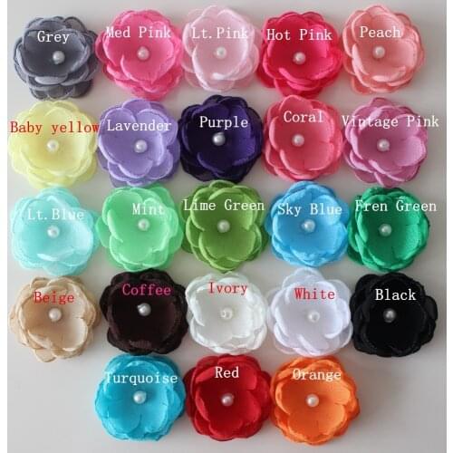 5cm Boutique Burn fabric flower Layered Poppy flower For Girl Kids Headband Hair Accessories Singed Flower 120pcs