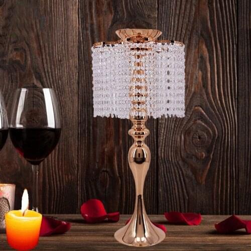 68cm Gold Wedding Centerpiece Crystal Flower Stand Table Chandelier 10 pcs/lot