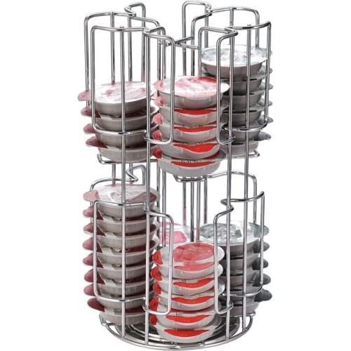 Simple Style Rotating Capsule Coffee Pods Holder Storage Rack for 64 Tassimo Capsules
