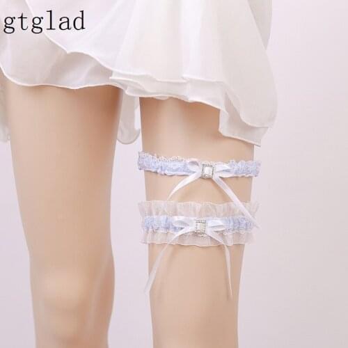Gtglad NEW True Love Bride Wedding Garter Light blue White Prom Get The Good Stuff Sexy Hot -5408