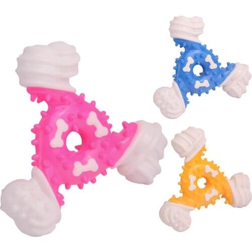 Pet Dog Toy Three Leaf Darts Shape Anti Bite Teeth Grinding Cleaner Chewing Dog Toys
