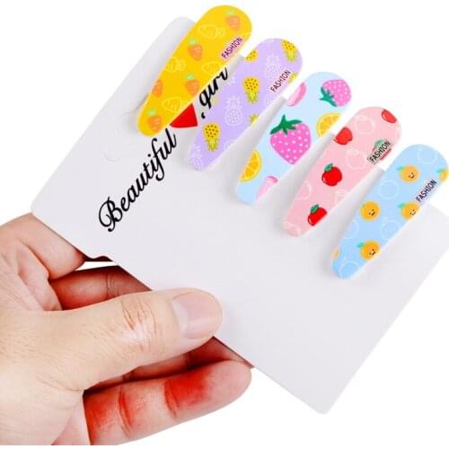 Kawaii DIY Jewelry Findings 10pcs 53mm Cute Fruit Image Printing Girls Hair Bow Clip Pin Decoration Patch Sticker Accessory