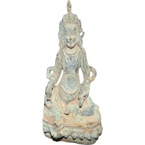 China old bronze Collections from the countryside Tibet Buddha La Guanyin statue