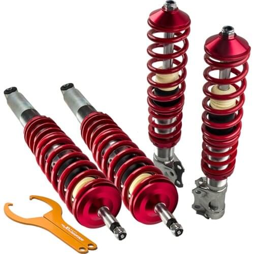 Red Coilovers Shock Absorbers For Volkswagen VW Golf Rabbit MK2 MK3 VR6 JETTA Lowering Suspension Coil Spring Over Struts