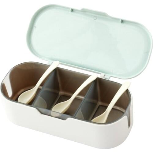 Kitchen Supplies Seasoning Box Storage Box Household Salt Sugar Condiment Seasoning Jar Storage Box with Lid