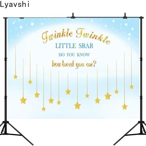 Lyavshi Gender Reveal Photo Backdrop Twinkle Twinkle Little Star Baby Shower Backdrops Birthday Party Photography Background