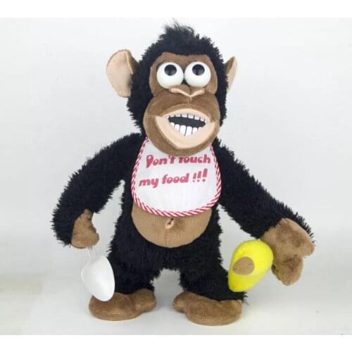 Magnetic Control Standing Monkey Electric Plush Orangutan Toys Take Away Banana Will Jump and Scream Creative Gift for Kids