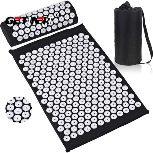 Getinfit 1PCS Massage Cushion Yoga Acupressure Mat Acupressure Relieve Body Pain Acupuncture Mat Massage Mat with Pillow And Bag